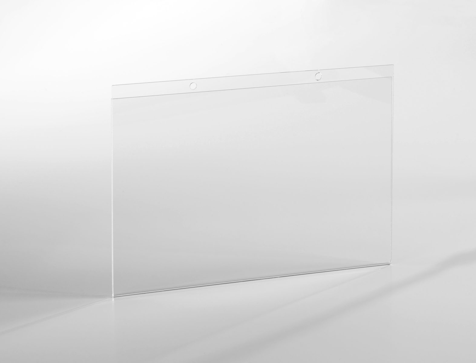 Porte affichette A3 paysage fixation par vis plexiglas transparent
