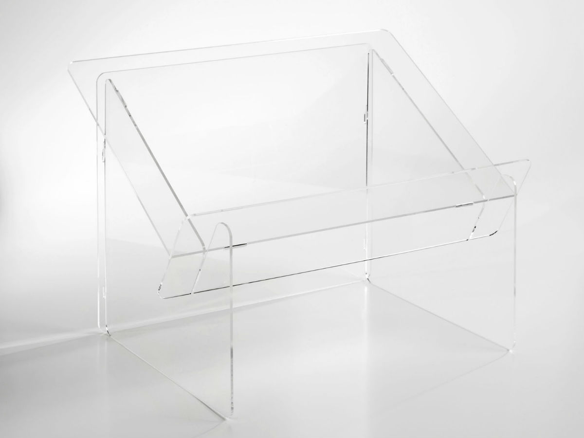 Lutrin de comptoir portable et pliable en plexiglas transparent