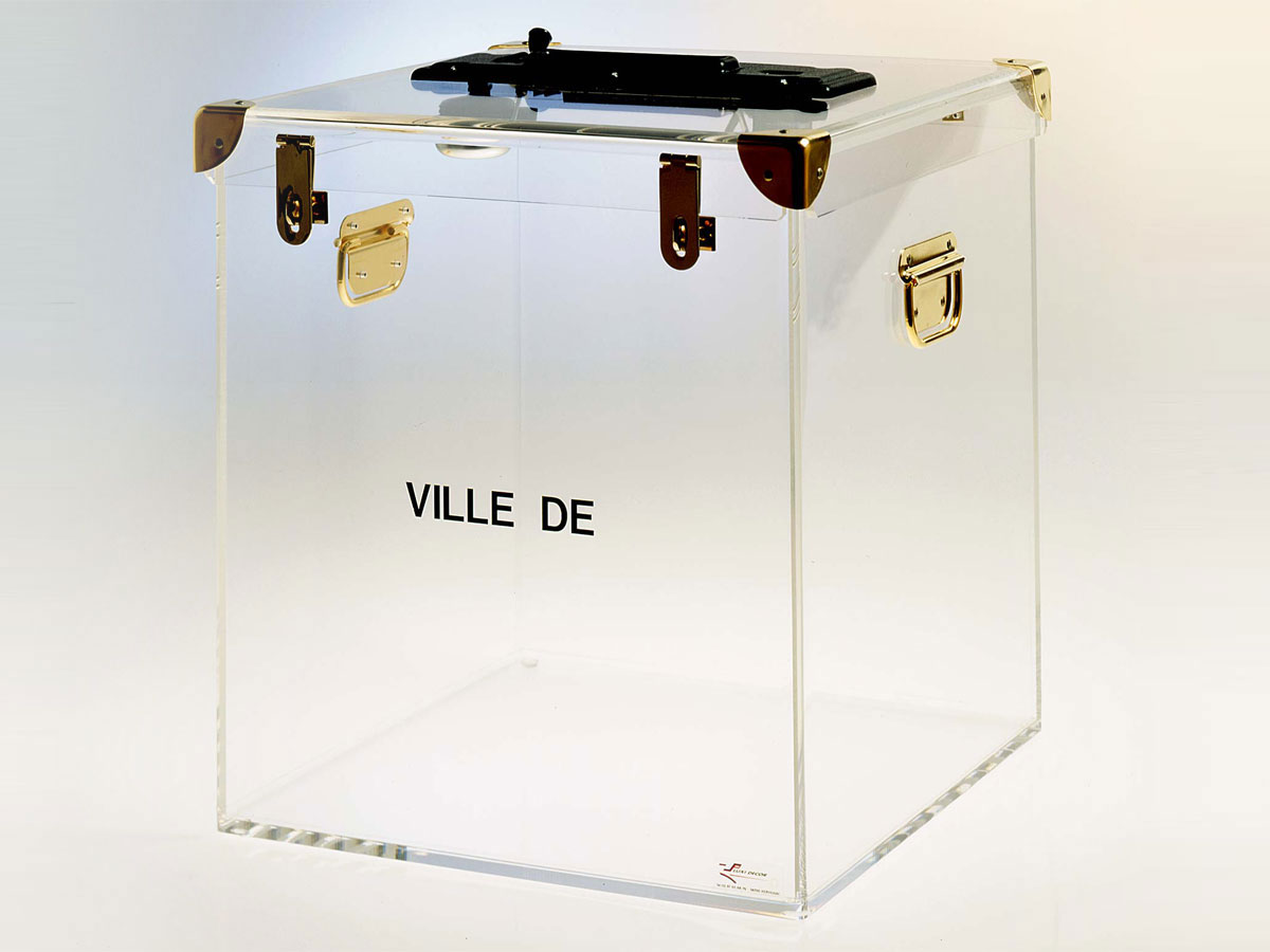 GÉNÉRIQUE-urne en plexiglas transparent