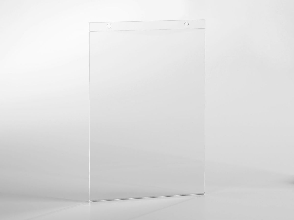 Porte affichette A3 portrait fixation par vis plexiglas transparent