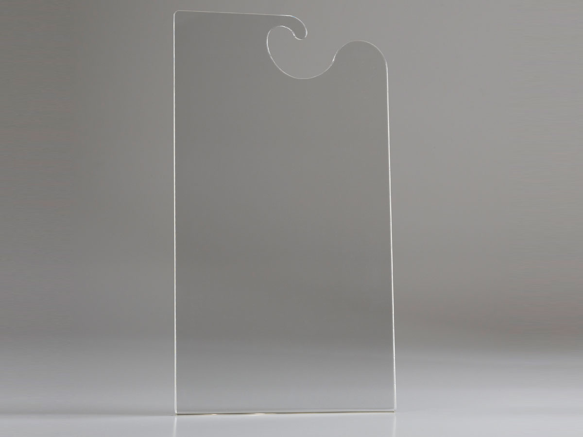 Porte fiche pour accroche rétro en plexiglas transparent